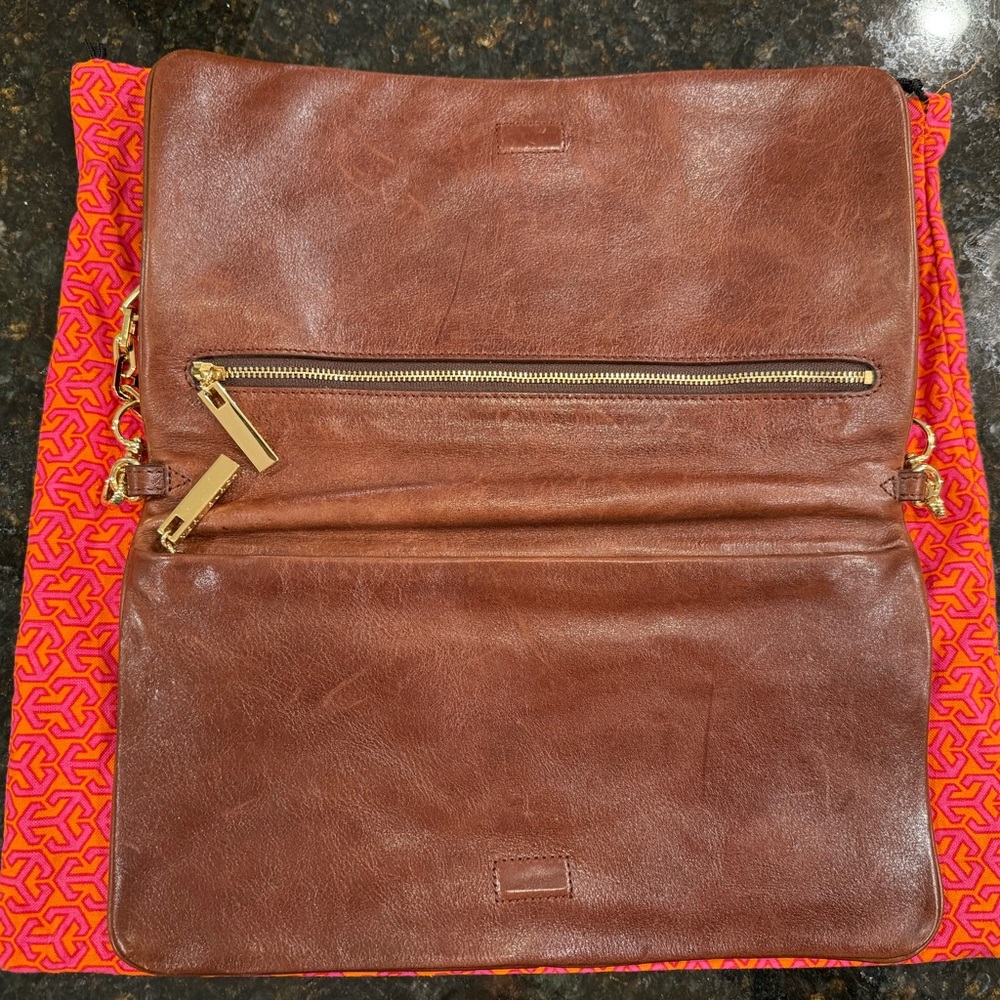 Tory Burch Chocolate Leather Chain Bag - Picture 2 of 6